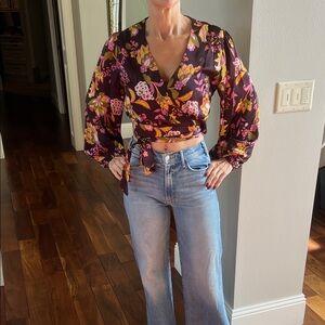 Dress Forum Vibrant Floral Wrap Top